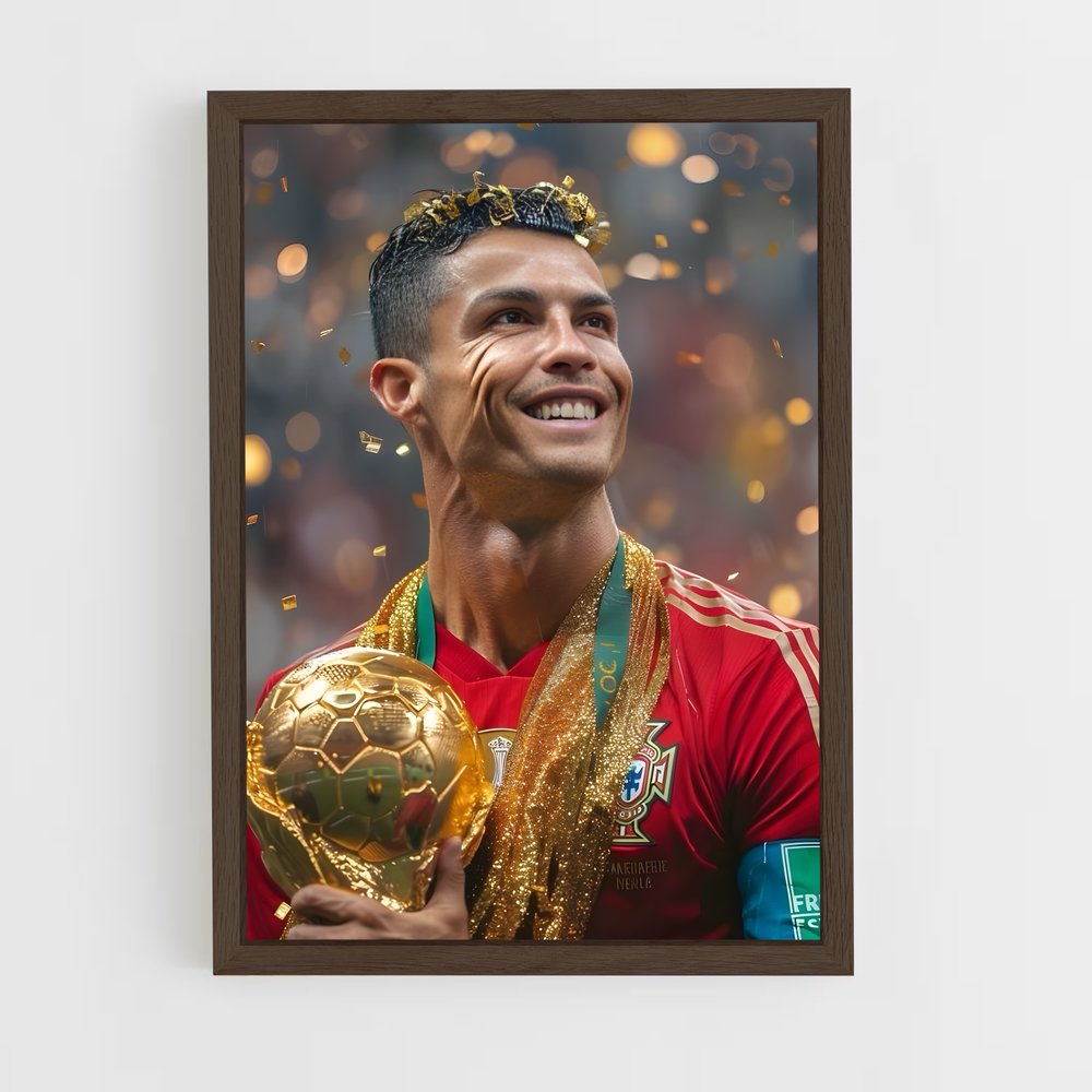 ap-ballon d'or-5 cadre Bois foncé