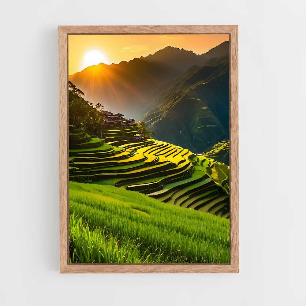 ap-banaue rice terraces-1 cadre Bois clair