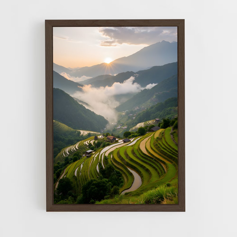 ap-banaue rice terraces-2 cadre Bois foncé