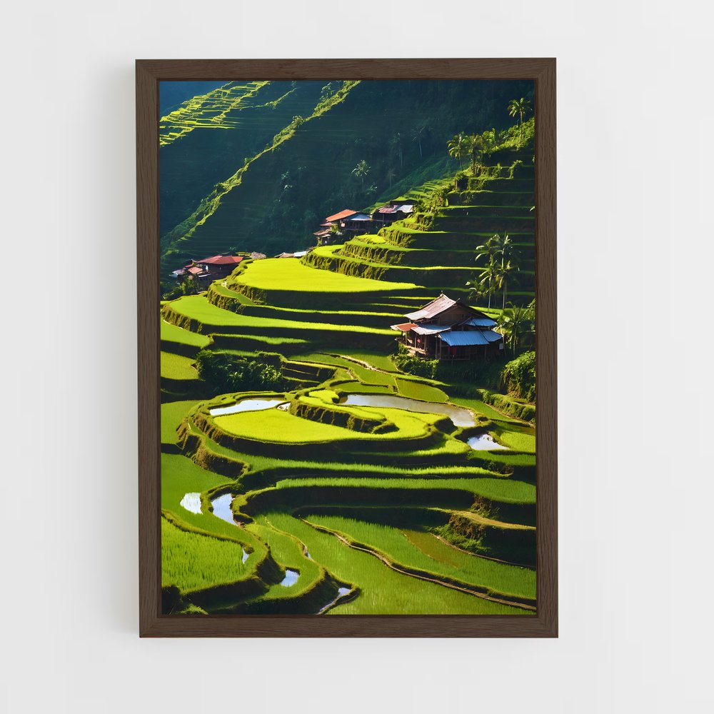 ap-banaue rice terraces-4 cadre Bois foncé