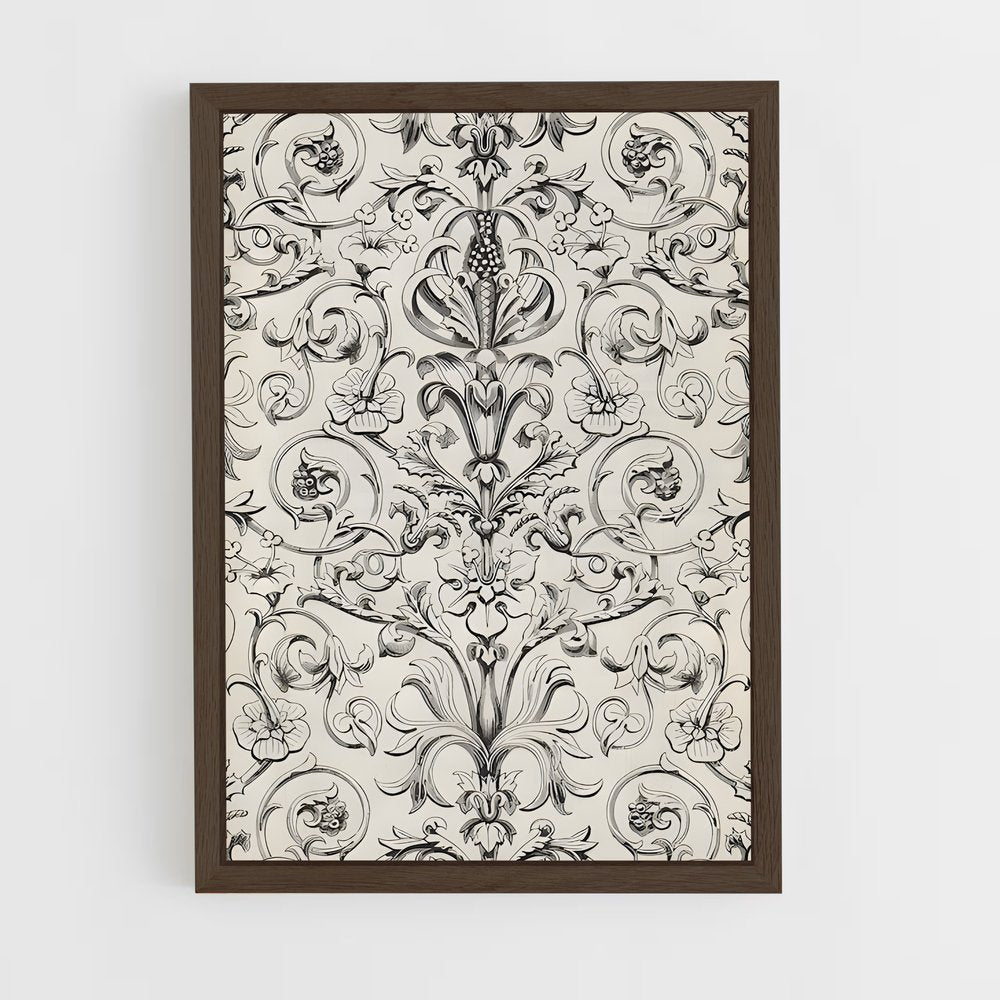 ap-baroque patterns-2 cadre Bois foncé