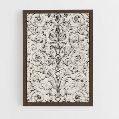 ap-baroque patterns-2 cadre Bois foncé