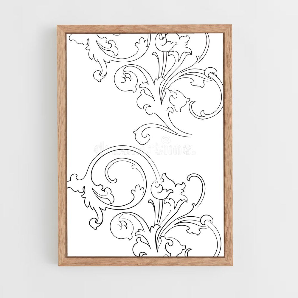 ap-baroque patterns-3 cadre Bois clair