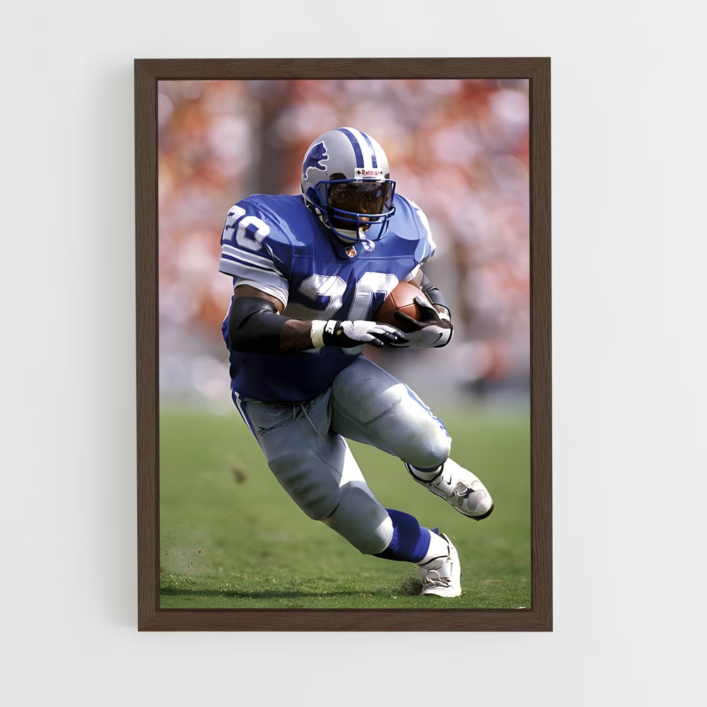ap-barry sanders-1 cadre Bois foncé