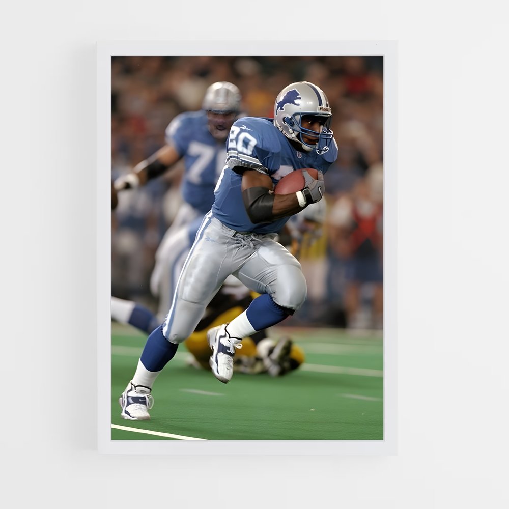 ap-barry sanders-4 cadre Blanc