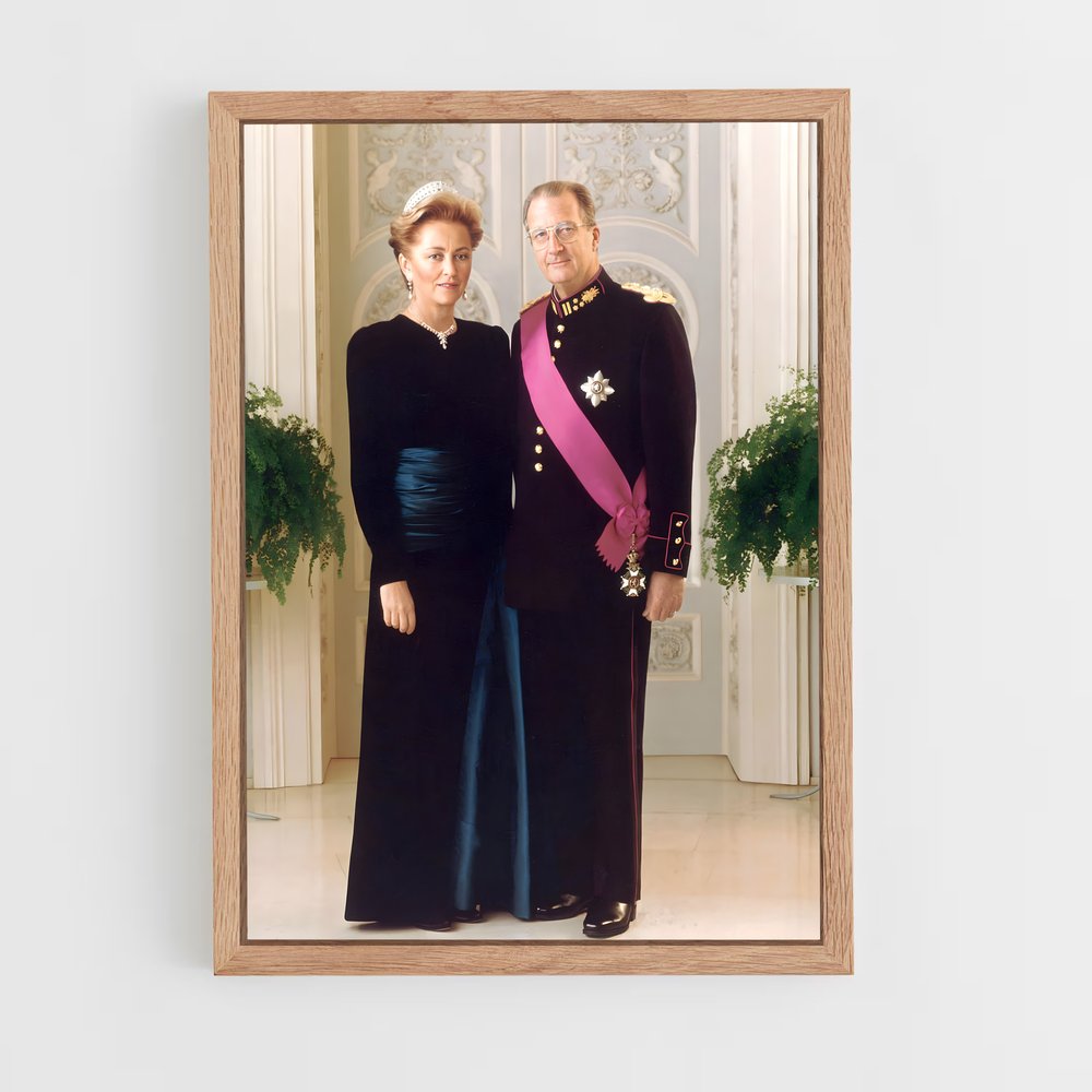 ap-belgian royal family-5 cadre Bois clair