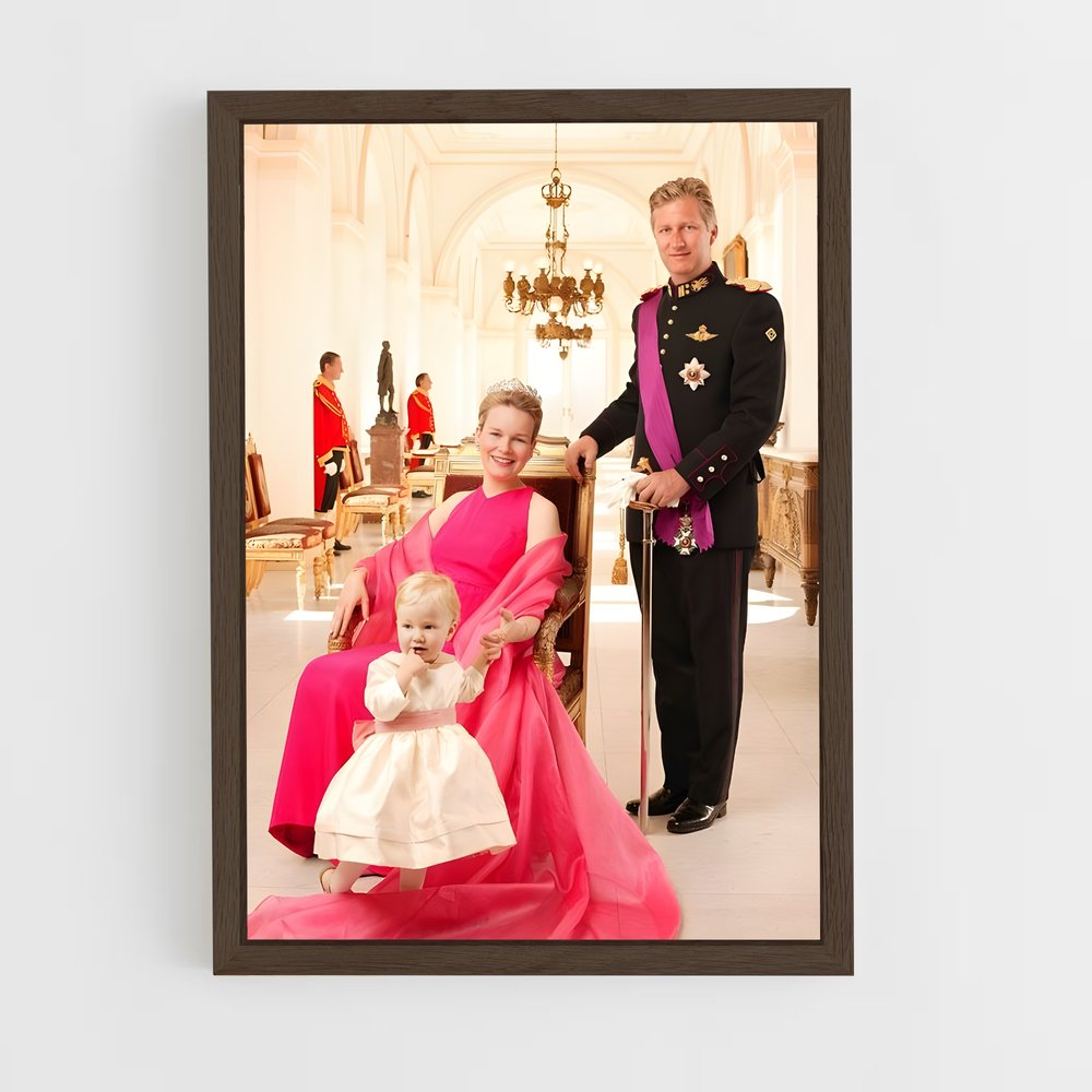 ap-belgian royal family-8 cadre Bois foncé