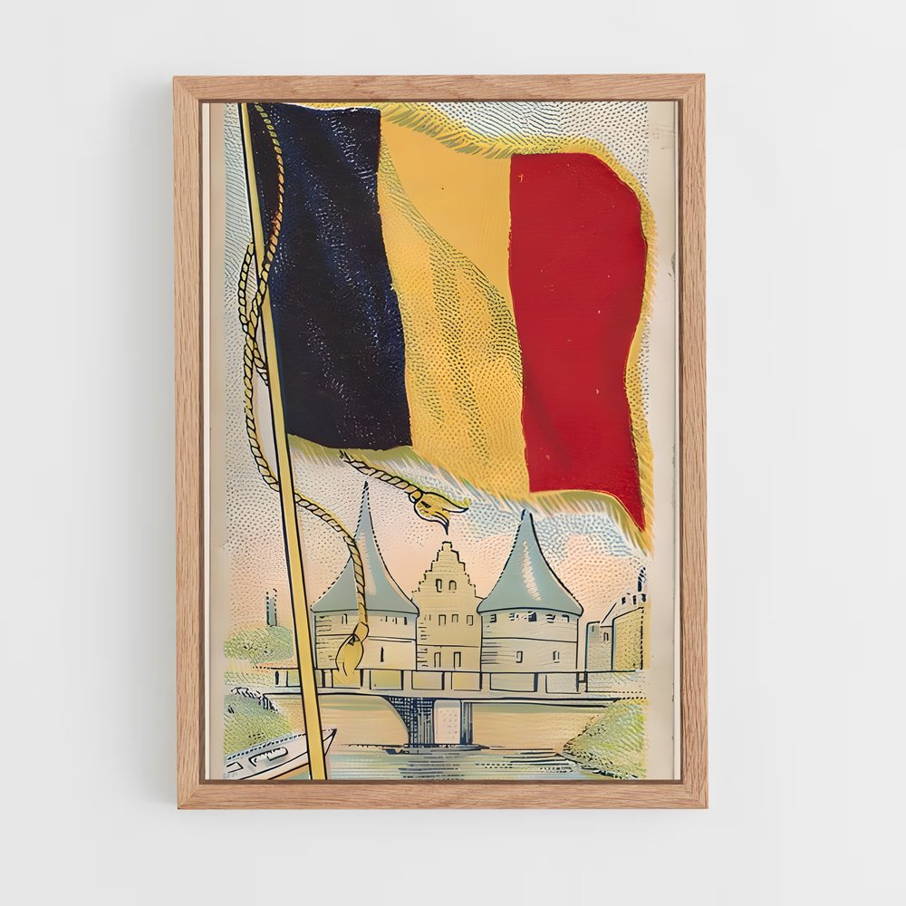 ap-belgium flag-1 cadre Bois clair