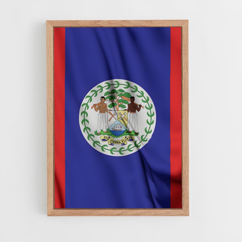 ap-belize flag-1 cadre Bois clair