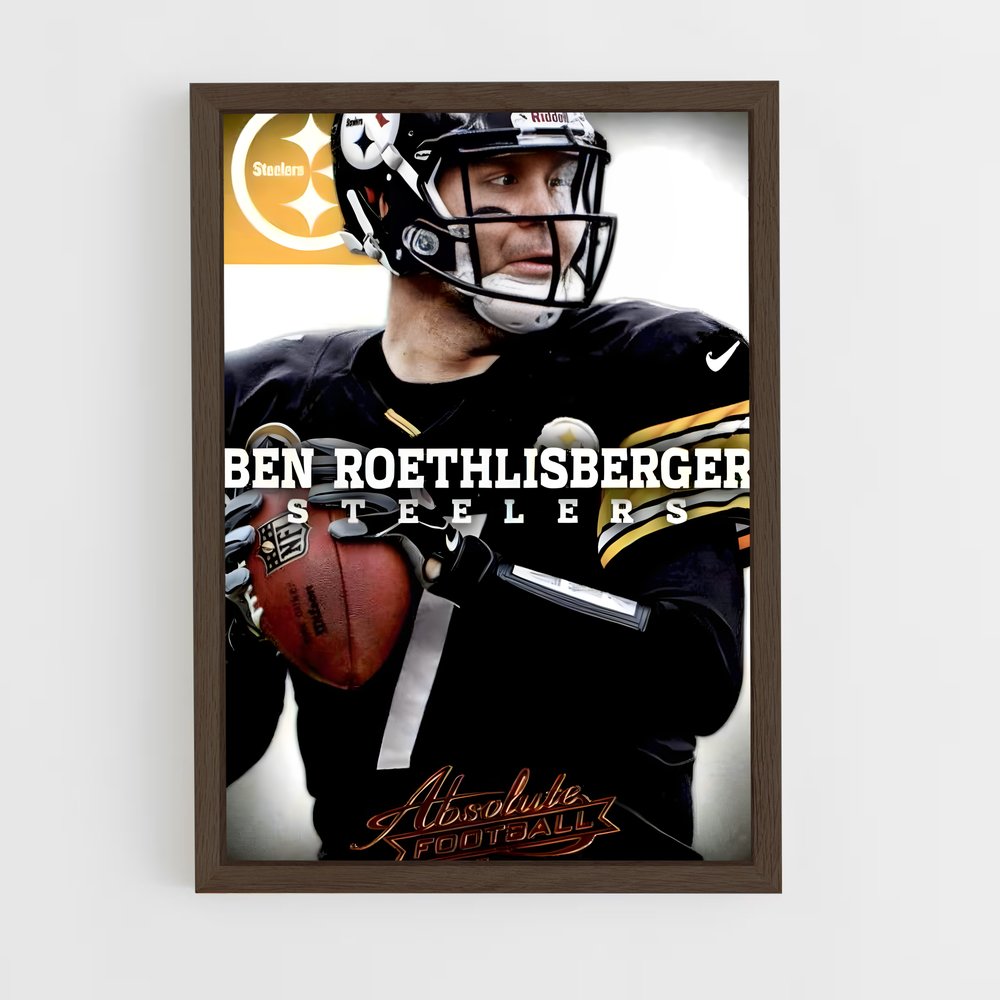 ap-ben roethlisberger-8 cadre Bois foncé