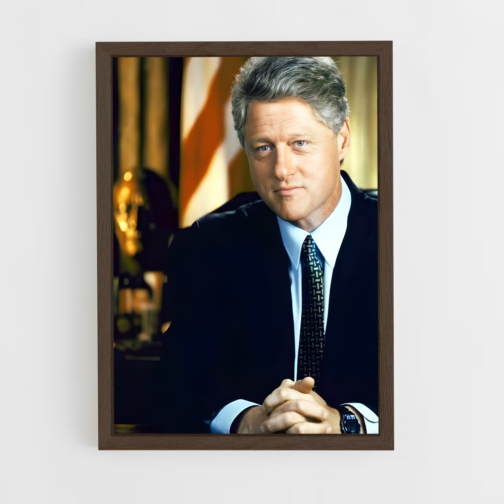 ap-bill clinton-2 cadre Bois foncé