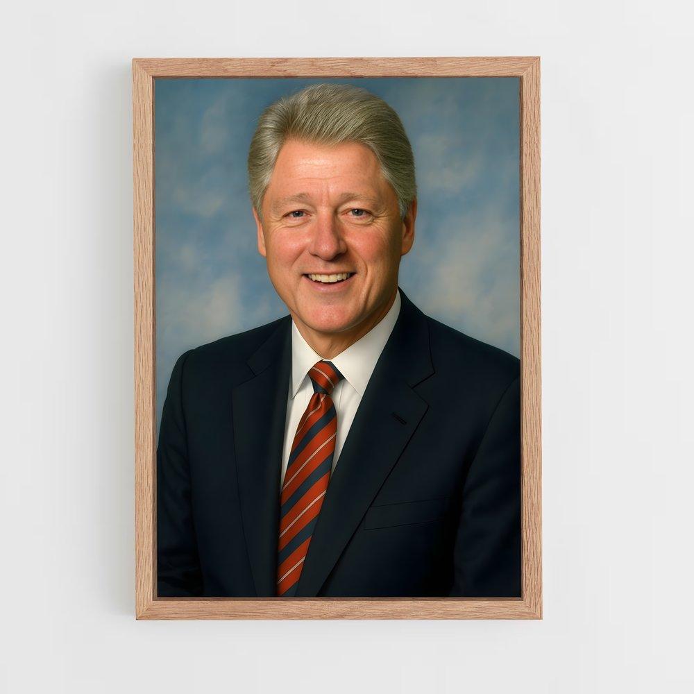 ap-bill clinton-3 cadre Bois clair