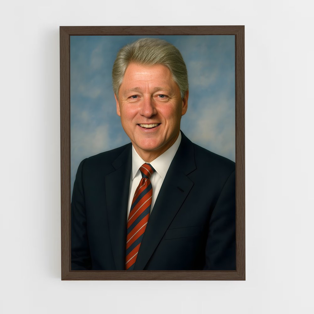 ap-bill clinton-3 cadre Bois foncé