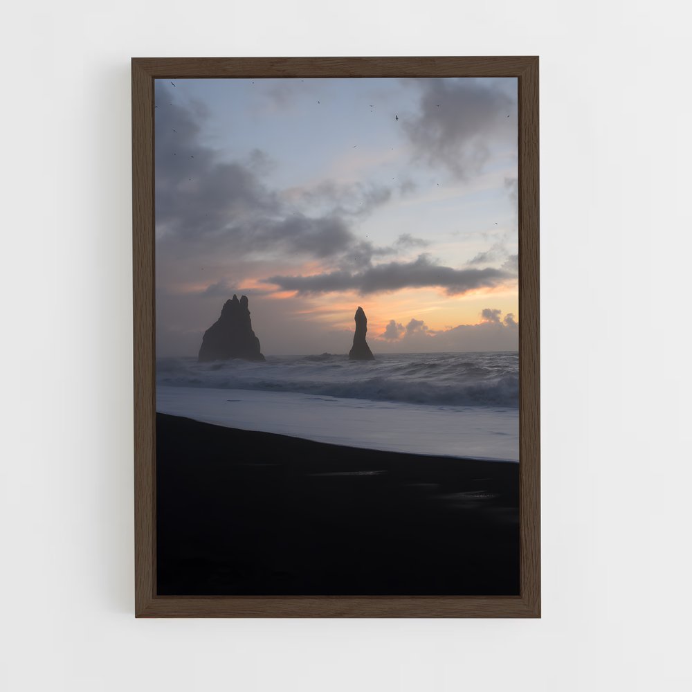 ap-black sand beach-7 cadre Bois foncé