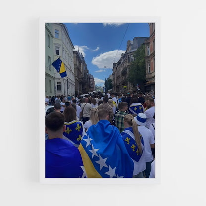 ap-bosnia and herzegovina flag-1 cadre Blanc