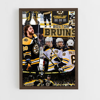 ap-boston bruins-4 cadre Bois foncé