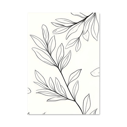 Poster Feuillage Noir et Blanc