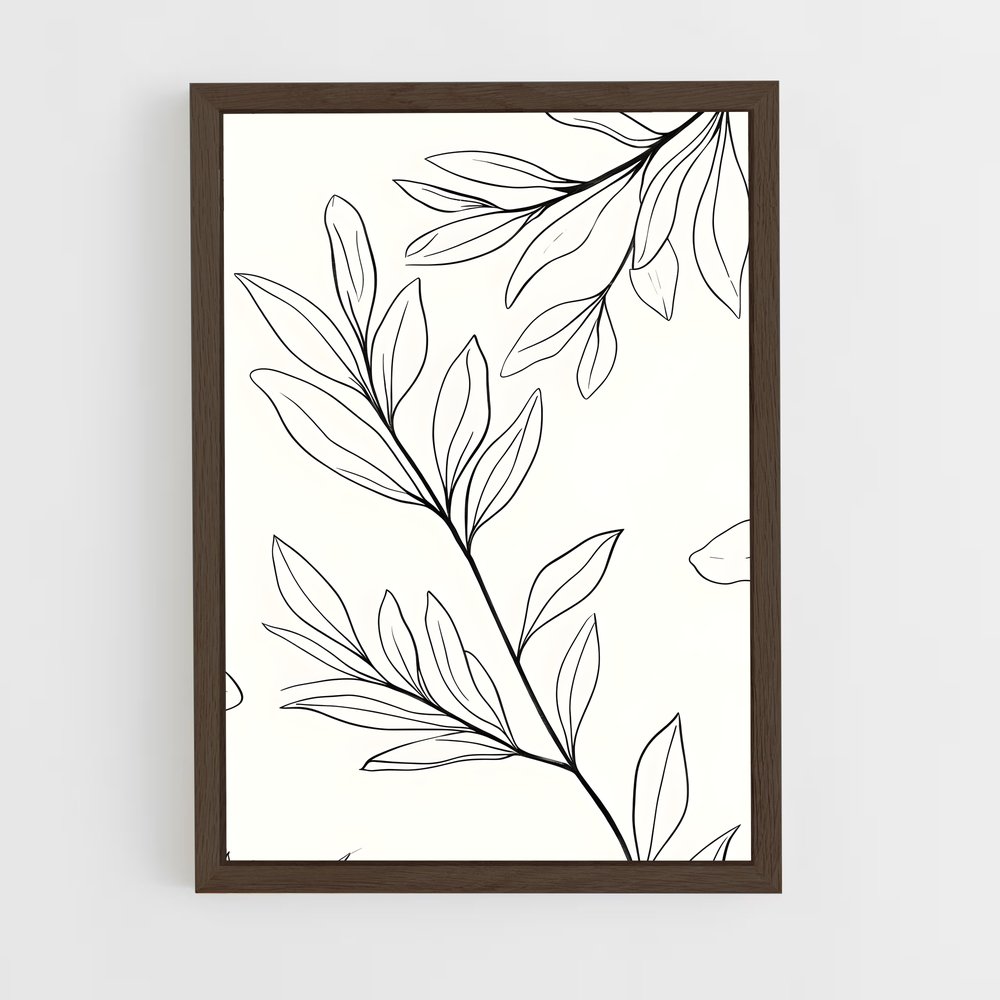ap-botanical patterns-11 cadre Bois foncé