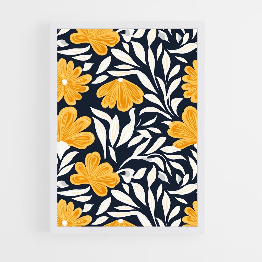 ap-botanical patterns-8 cadre Blanc