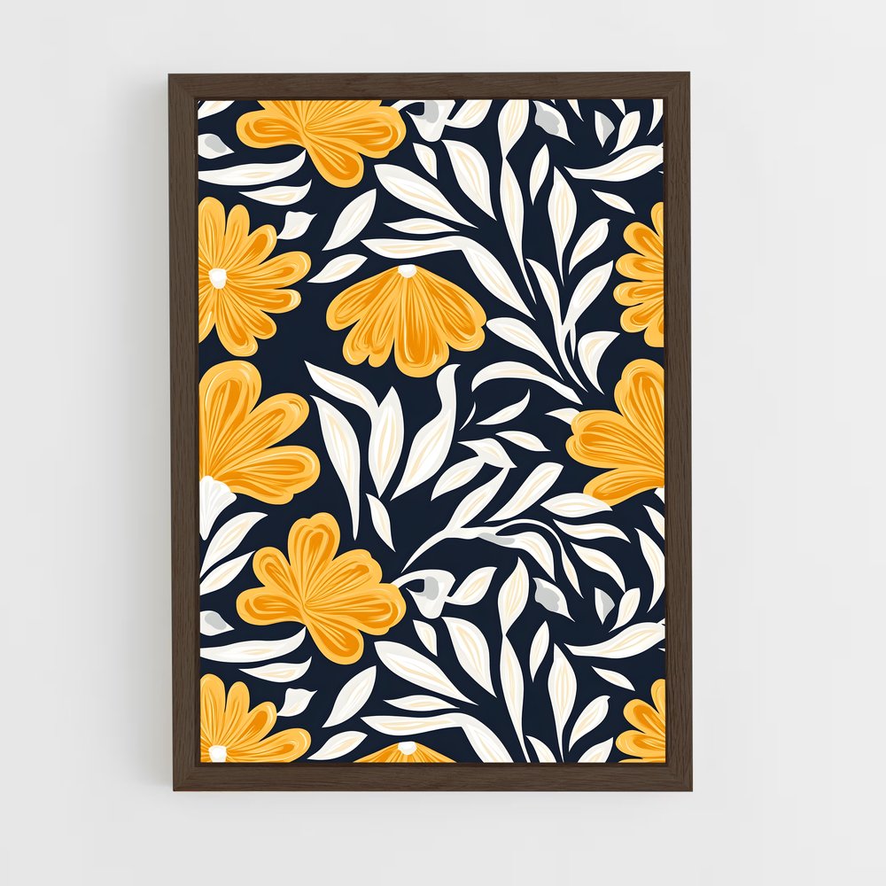 ap-botanical patterns-8 cadre Bois foncé