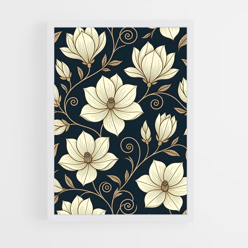 ap-botanical patterns-9 cadre Blanc