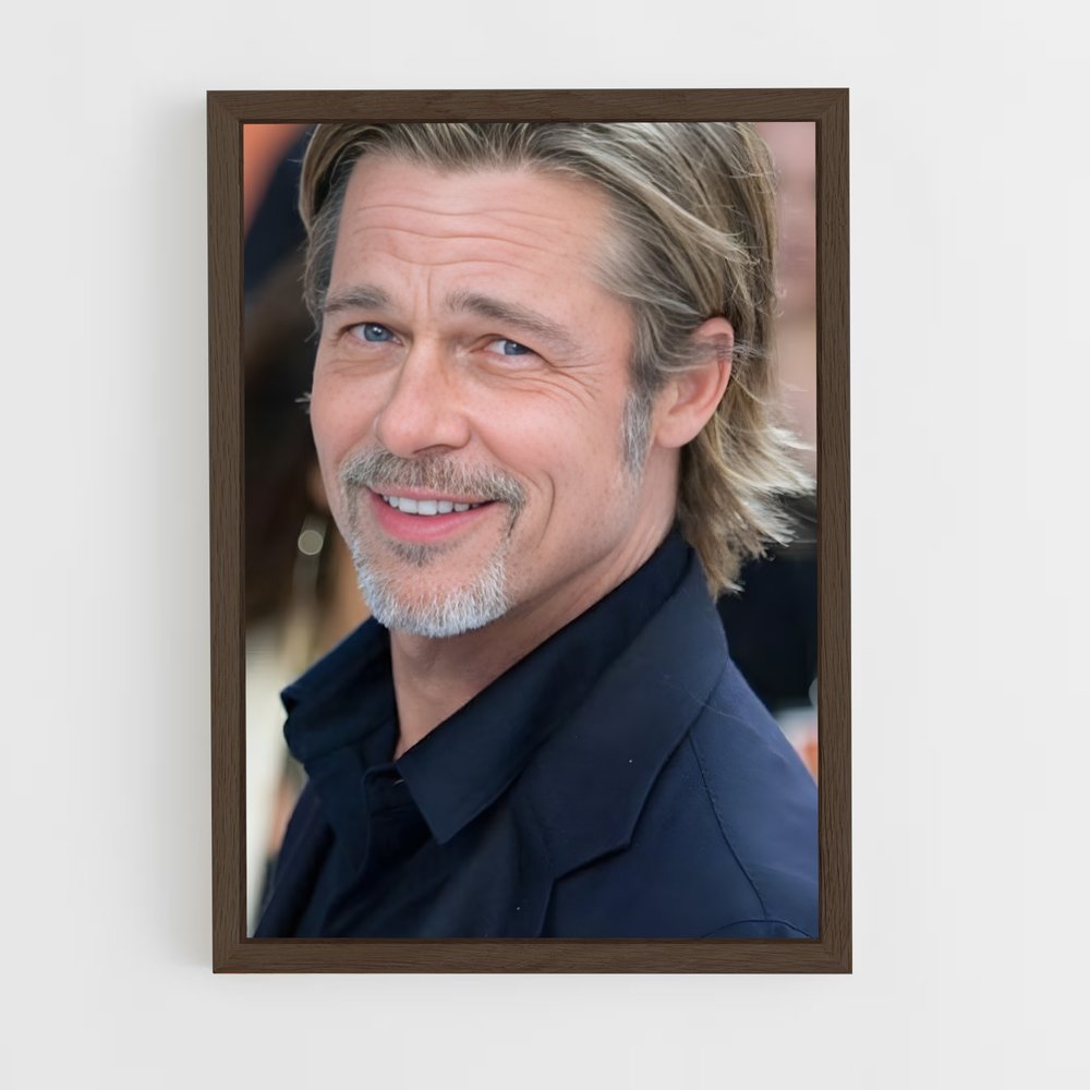 ap-brad pitt-4 cadre Bois foncé