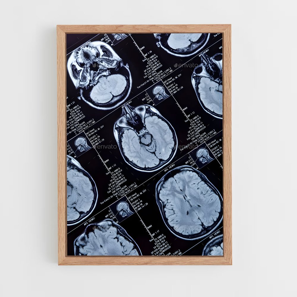 ap-brain scan-1 cadre Bois clair