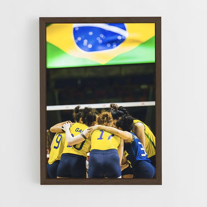 ap-brazil national beach volleyball team-3 cadre Bois foncé