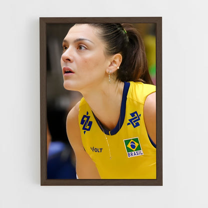 ap-brazil national volleyball team-2 cadre Bois foncé