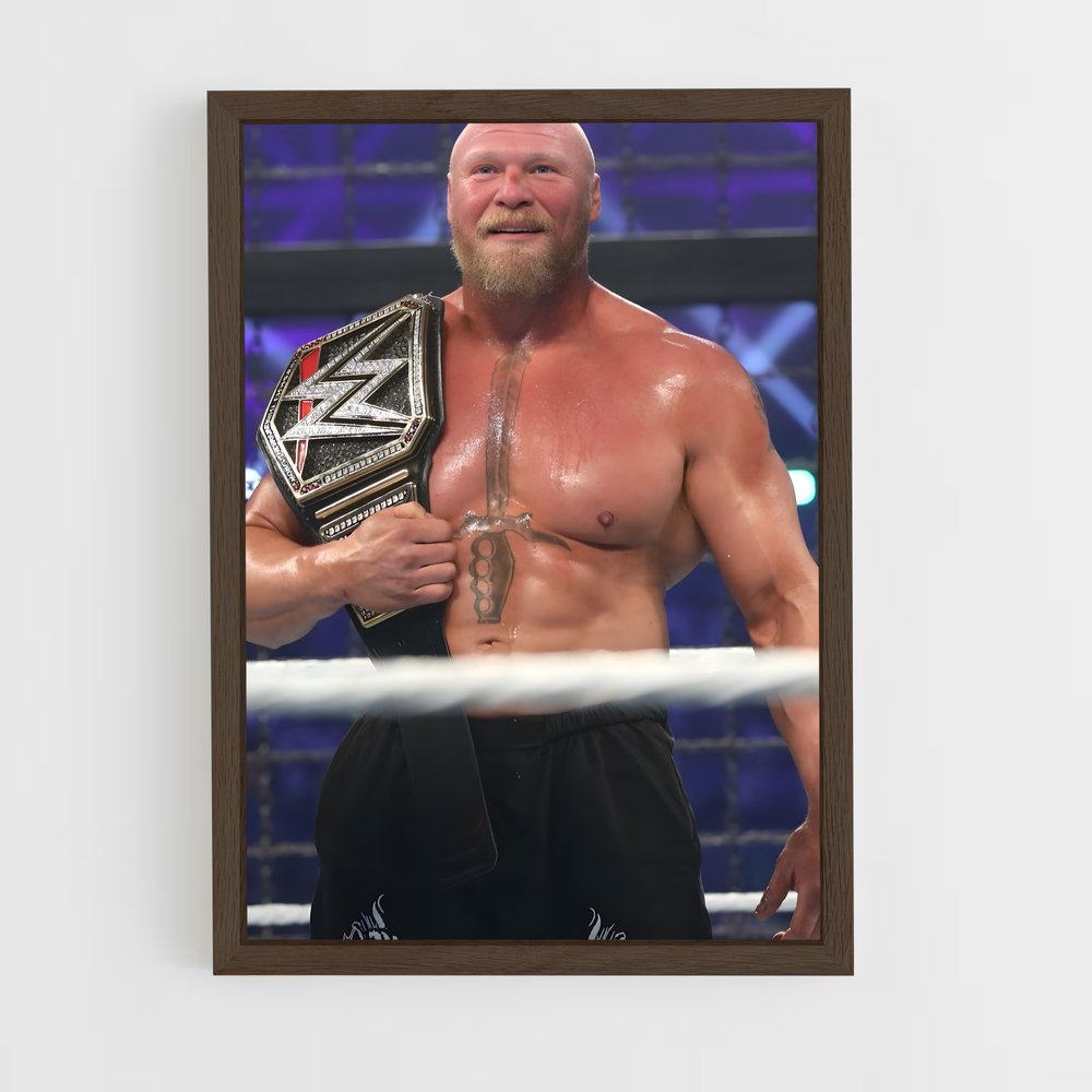 ap-brock lesnar-4 cadre Bois foncé