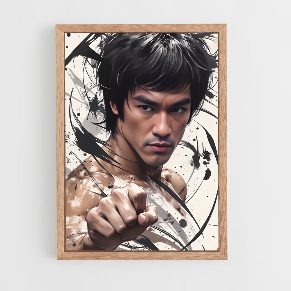 ap-bruce lee-1 cadre Bois clair