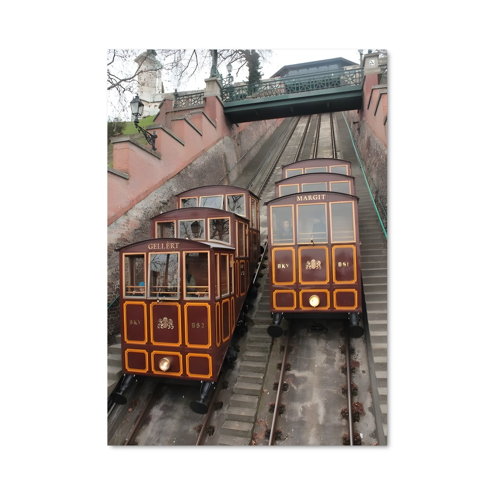 Poster Trains et Ponts de Buda