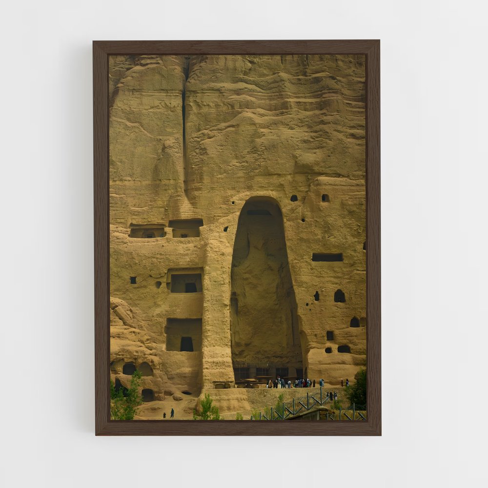 ap-buddhas of bamyan-3 cadre Bois foncé