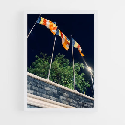 ap-buddhist flag-2 cadre Blanc