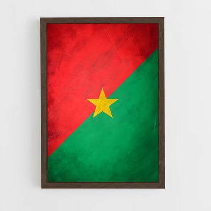 ap-burkina faso flag-1 cadre Bois foncé