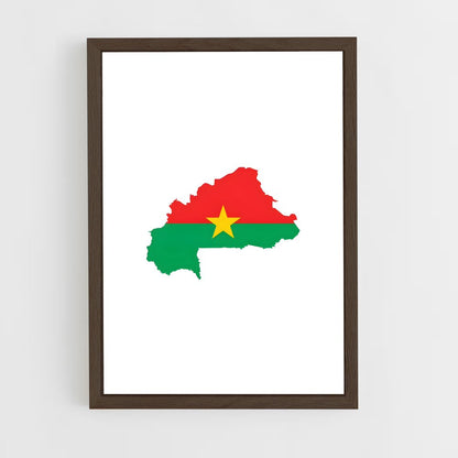 ap-burkina faso flag-3 cadre Bois foncé