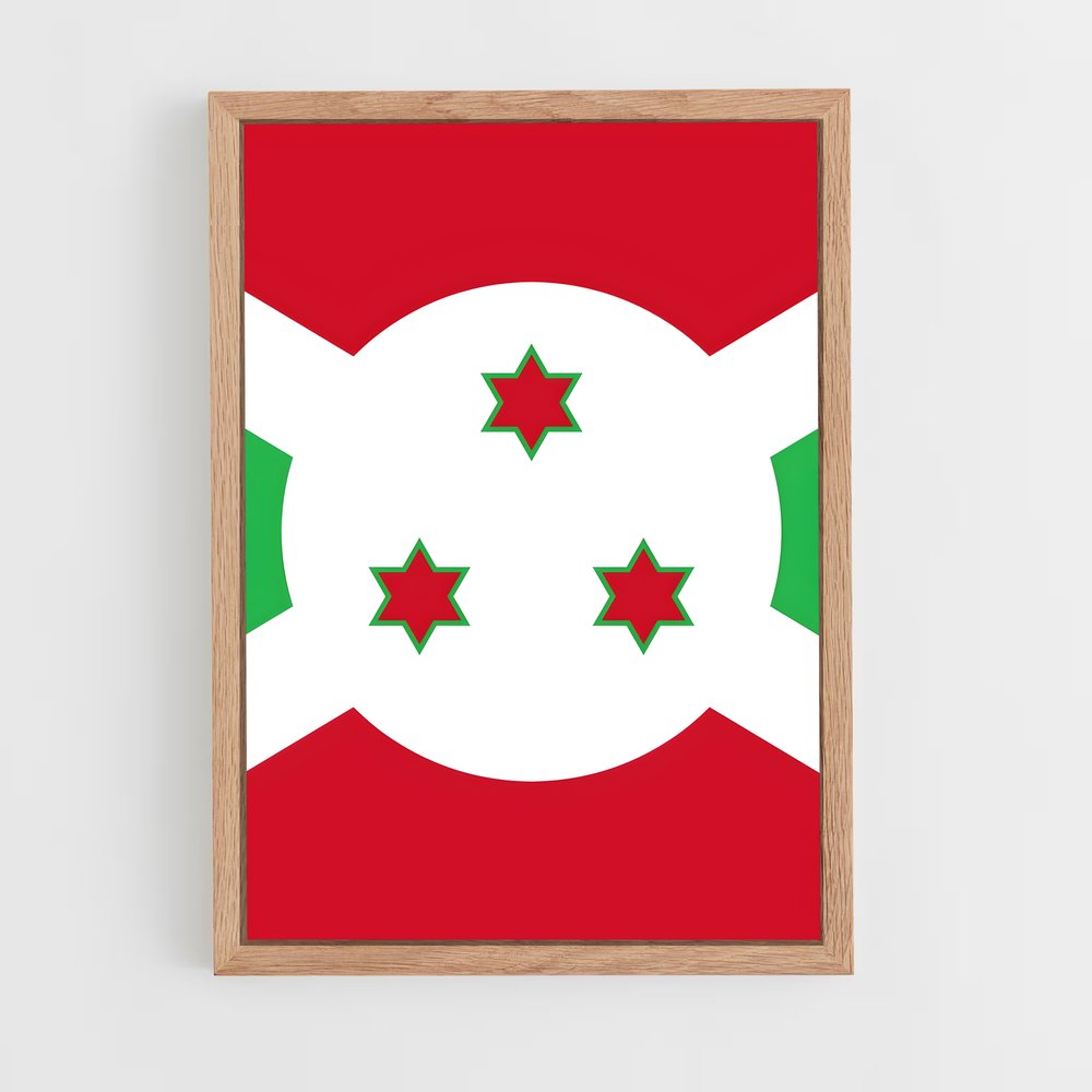 ap-burundi flag-2 cadre Bois clair