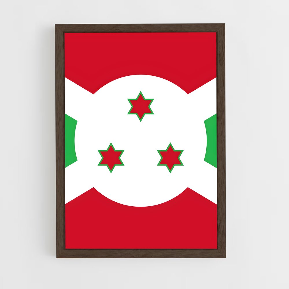 ap-burundi flag-2 cadre Bois foncé