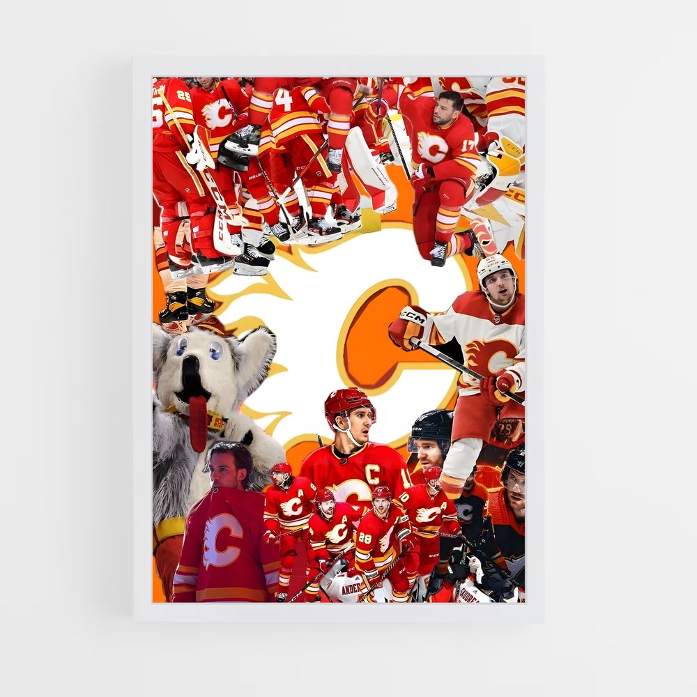 ap-calgary flames-14 cadre Blanc