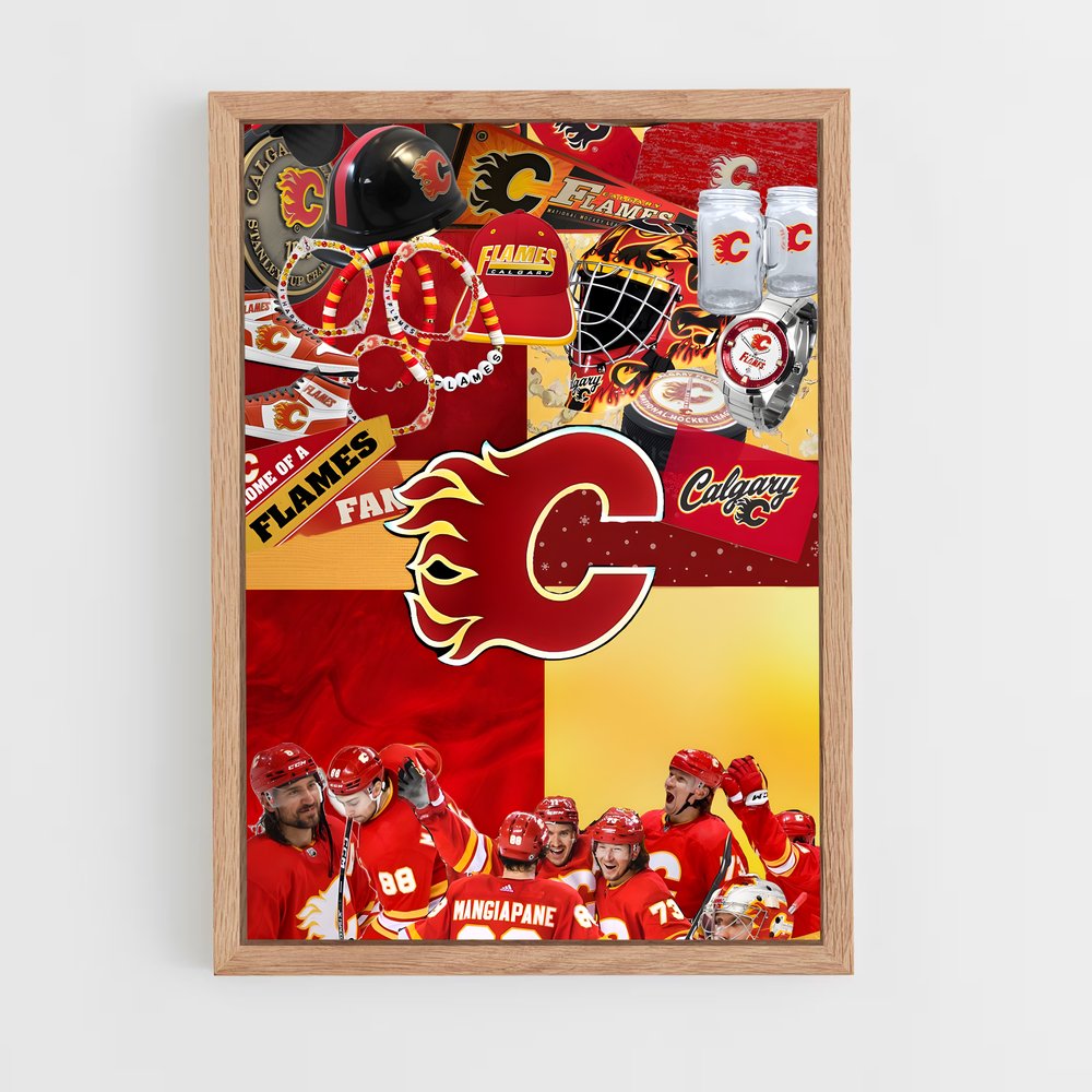 ap-calgary flames-2 cadre Bois clair