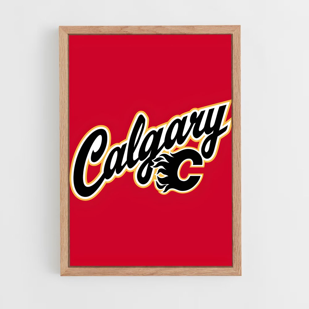 ap-calgary flames-9 cadre Bois clair