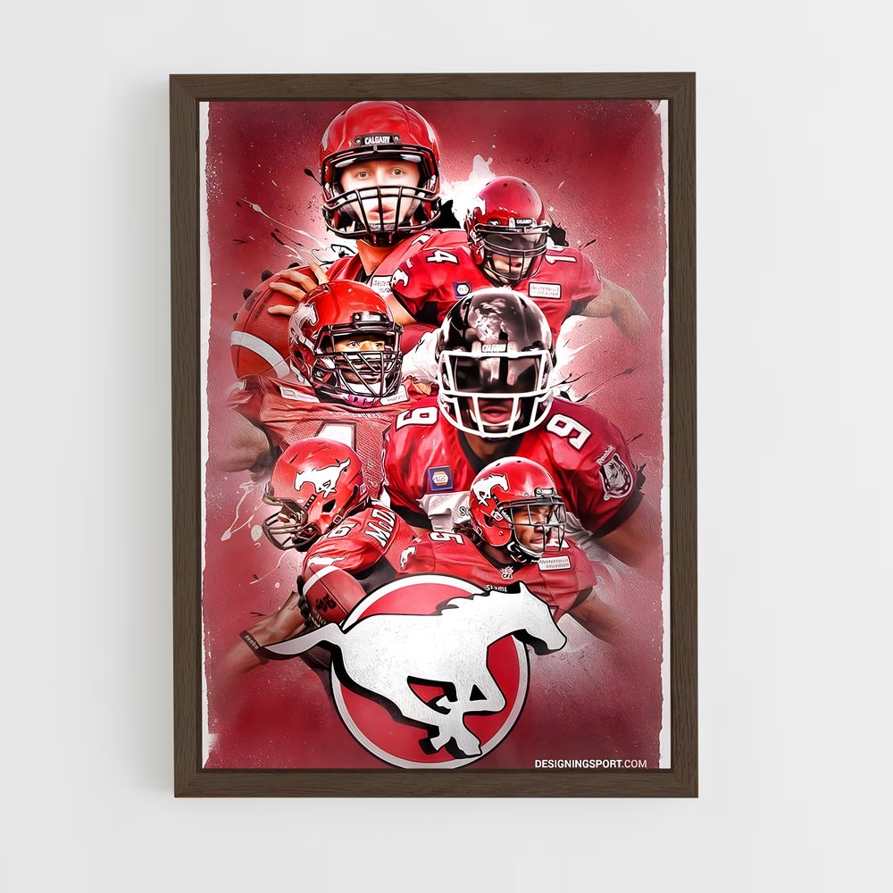 ap-calgary stampeders-7 cadre Bois foncé