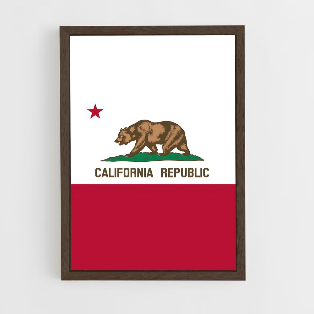 ap-california republic flag-1 cadre Bois foncé