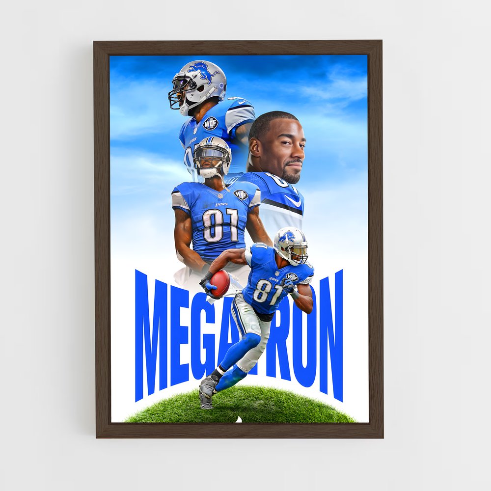 ap-calvin johnson-8 cadre Bois foncé