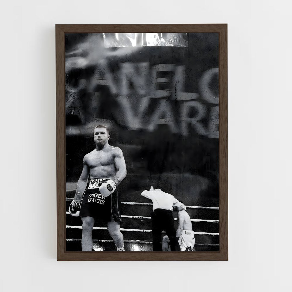 ap-canelo alvarez-9 cadre Bois foncé