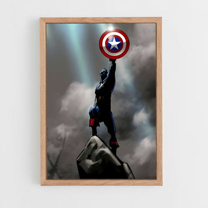 ap-captain america-6 cadre Bois clair