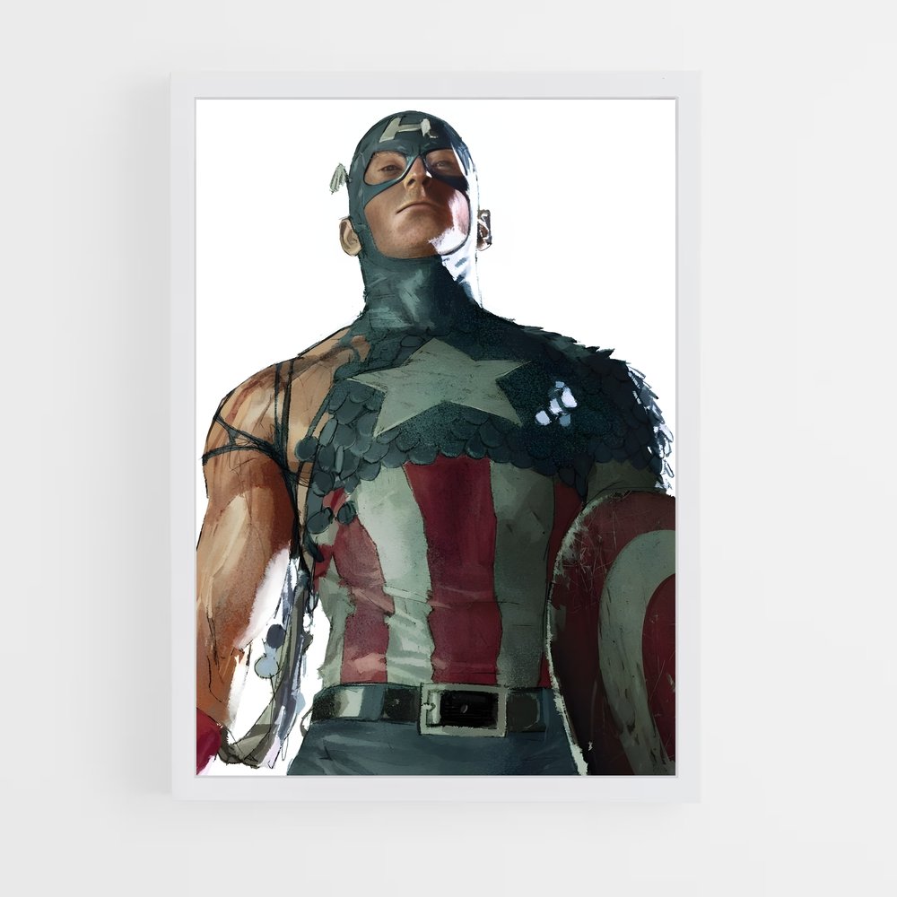 ap-captain america-9 cadre Blanc