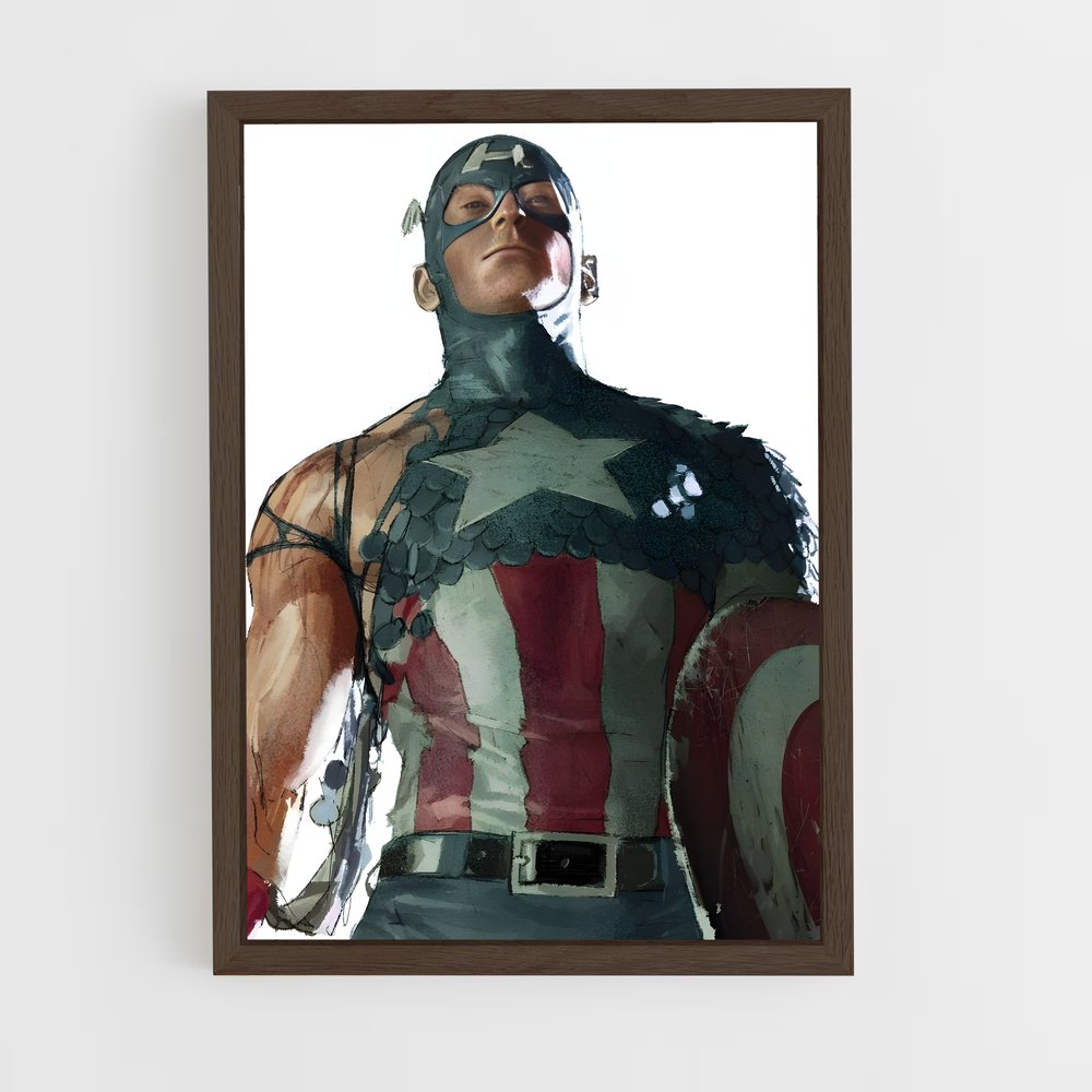 ap-captain america-9 cadre Bois foncé
