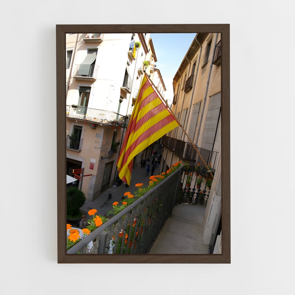 ap-catalonia flag-3 cadre Bois foncé