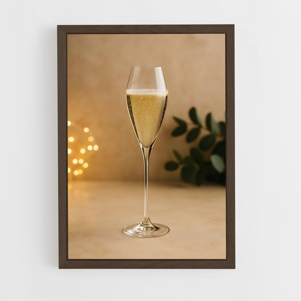 ap-champagne flute-3 cadre Bois foncé